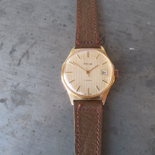 Legendární hodinky PRIM "PYŽAMO" z 1985, zlacené