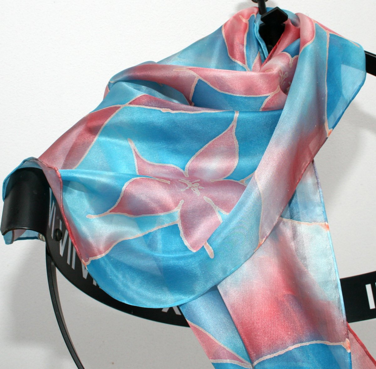 Hedvábná šála: Květy růžové