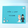 Svatební krabice s novomanželi - modrá