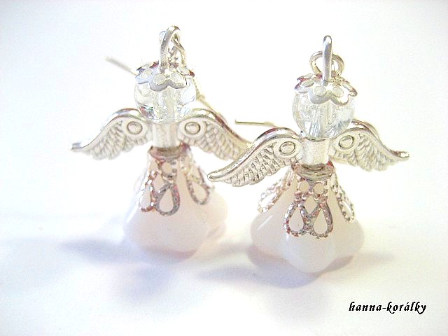 Náušnice - bílý andílek - andělíček