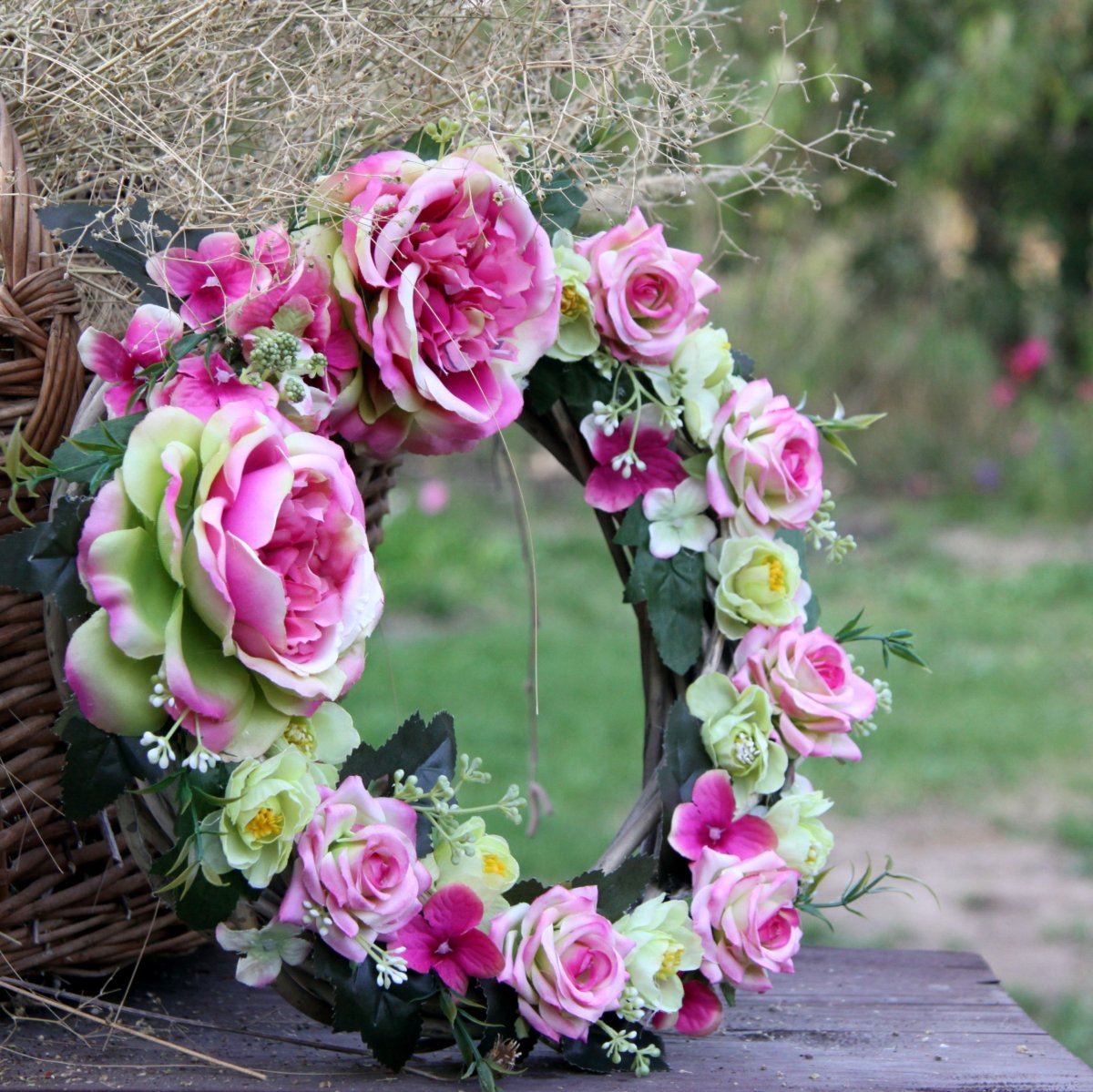 Začátek jara_věnec na dveře 35 cm