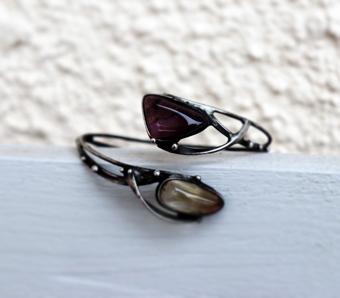 Náramek - Citrín/Fluorit