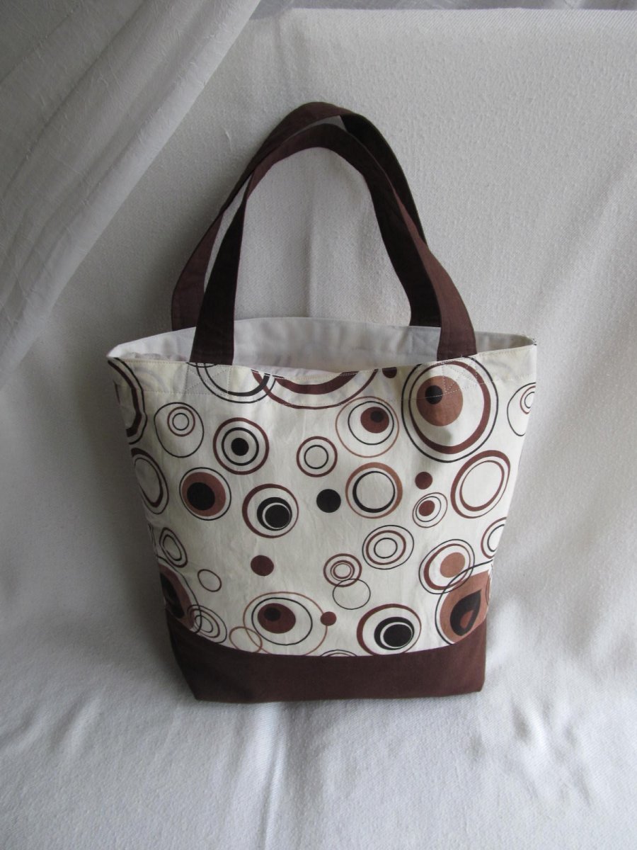Nákupní taška - kruhy hnědá