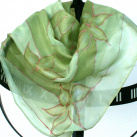 Hedvábný šátek: Květy zelené
