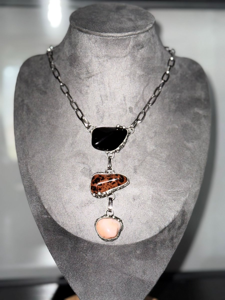 OBSIDIÁN TRIO náhrdelník