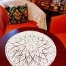 Bílá háčkovaná dečka na stůl, průměr 42cm.