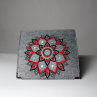 Vyšívaná peněženka - Mandala na šedé