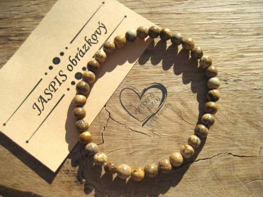 Náramek Jaspis obrázkový 6mm