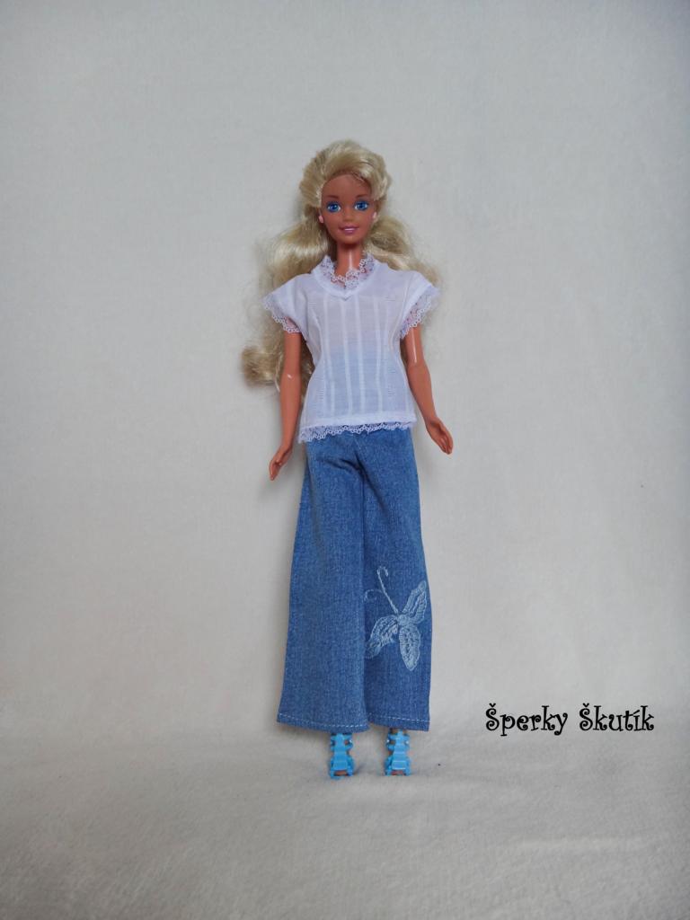 KA0034 - Riflové kalhoty s výšivkou