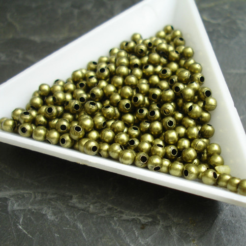 Korálek kulička 3mm - starobronzová - 100 ks