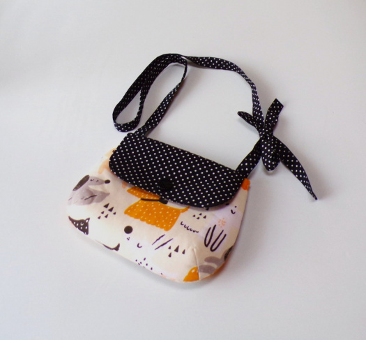 Dětská kabelka smetanová s pejsky