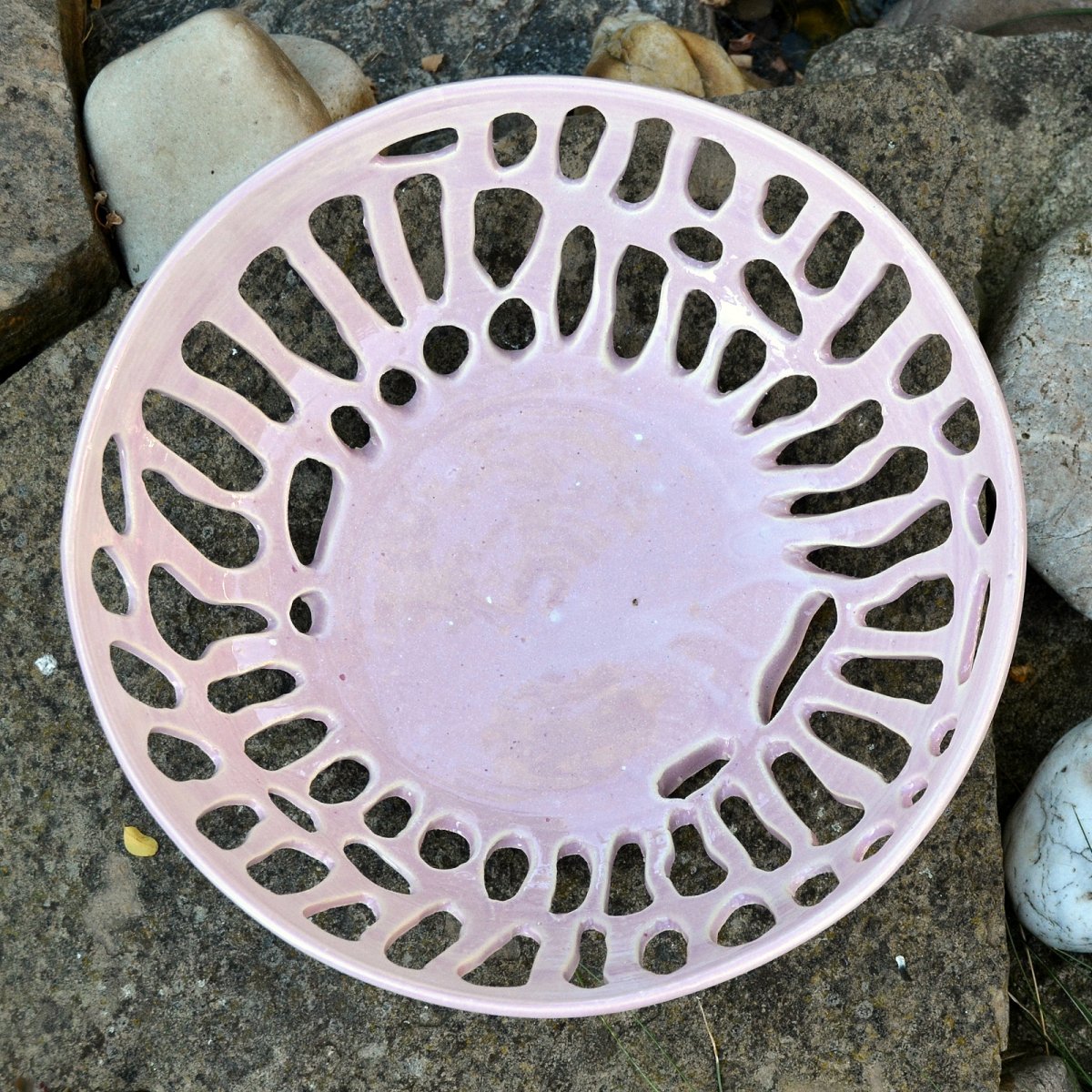 Keramická mísa děrovaná, růžová