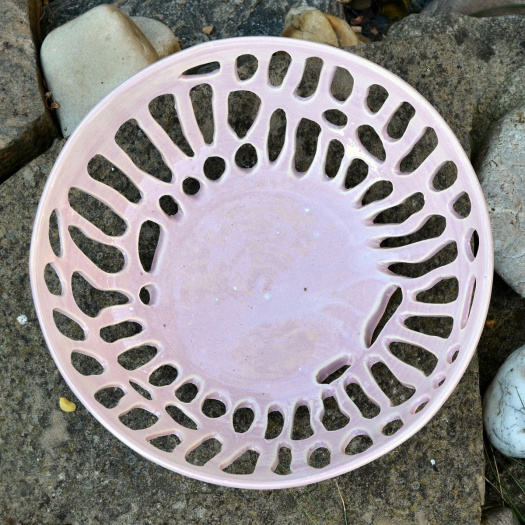 Keramická mísa děrovaná, růžová