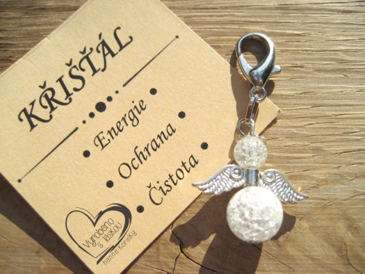 Přívěsek - anděl - minerál křišťál