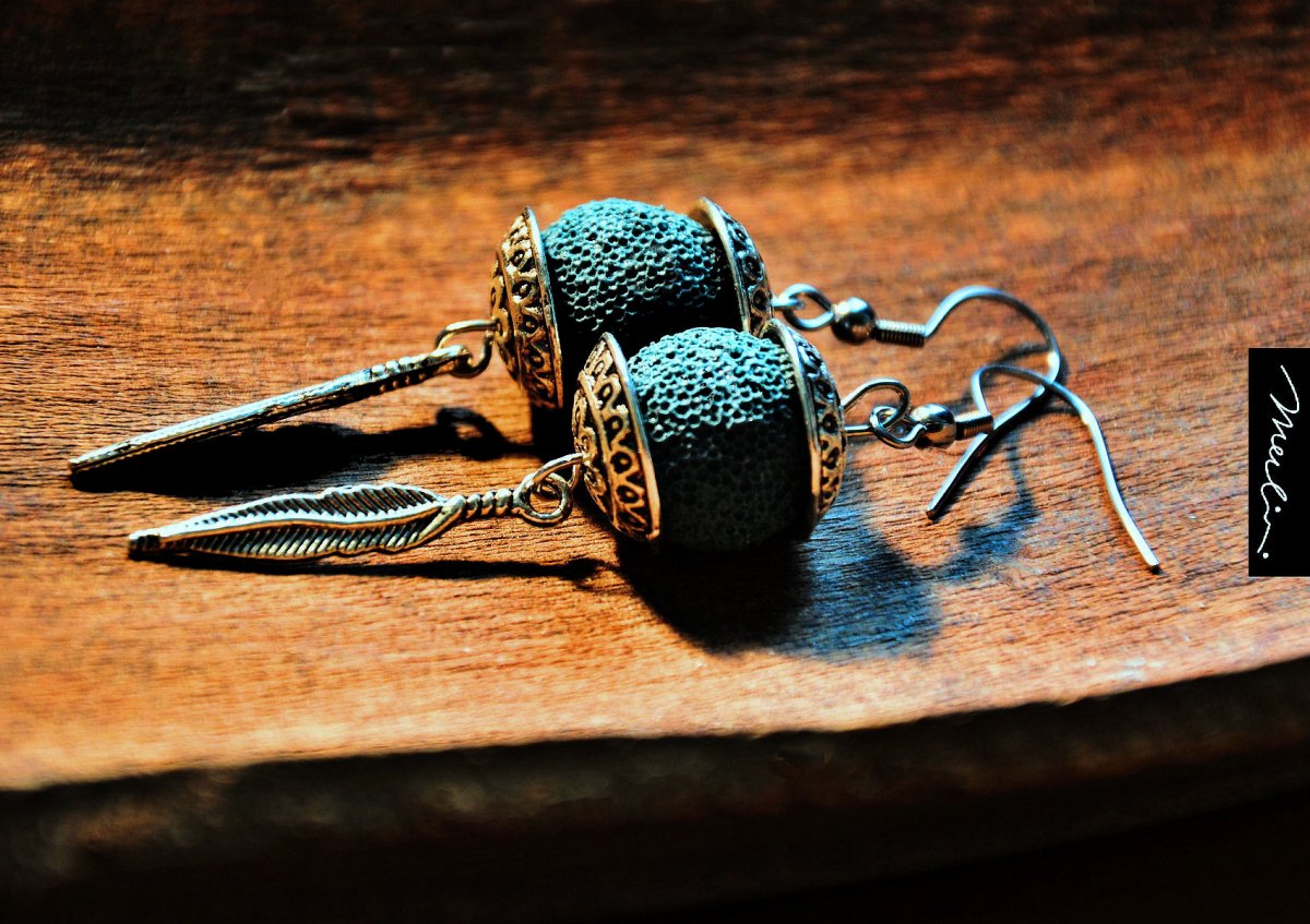 Visací náušnice - láva - energie