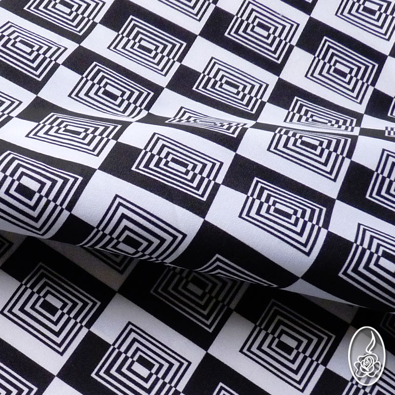 SLEVA - látka černobílá Geometrie
