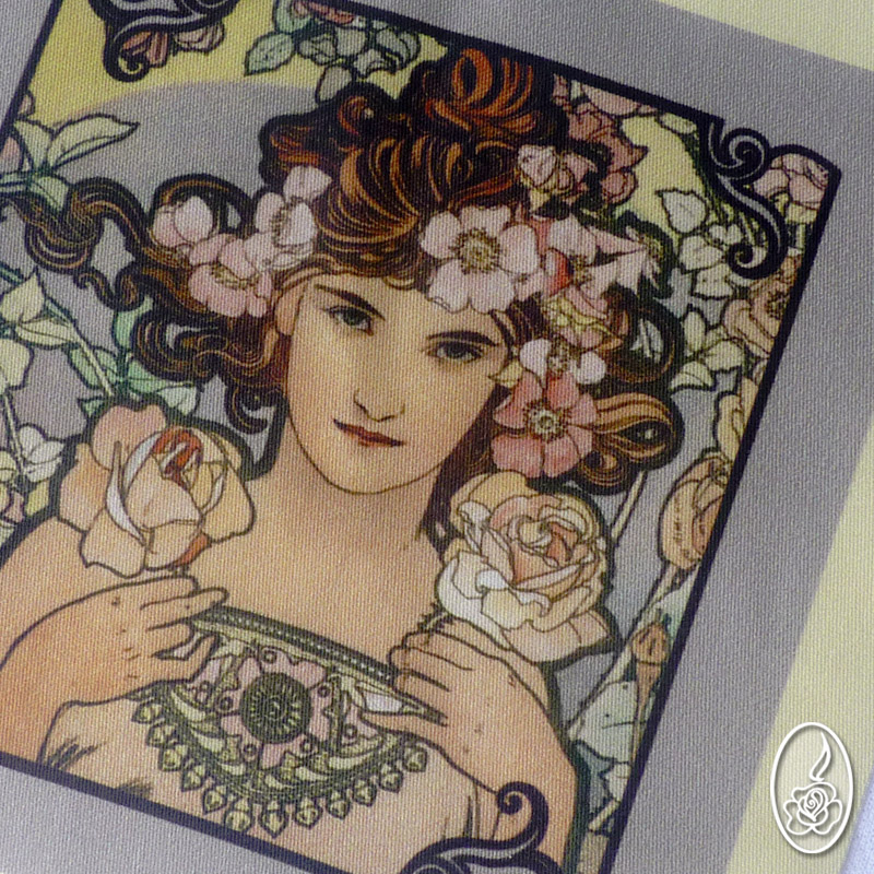 Látkový obrázek Alfons Mucha - Růže 2