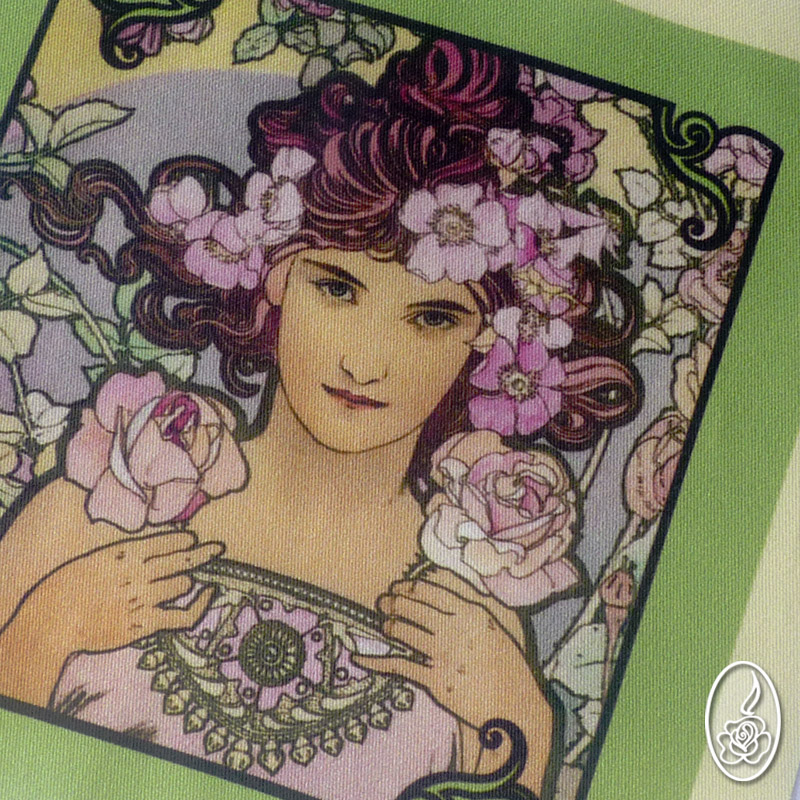 Látkový obrázek Alfons Mucha - Růže 3