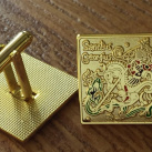 Manžetové knoflíčky se svatým Jiřím a drakem (zlatá varianta)