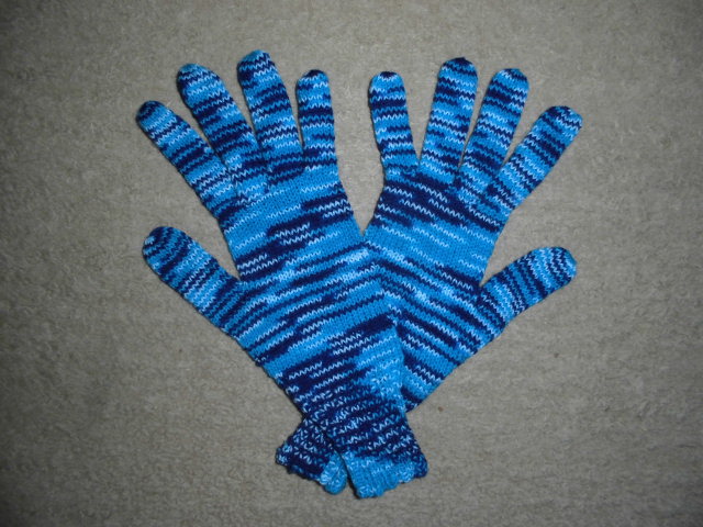 Rukavice prstové-modrý melír (17-19 cm)