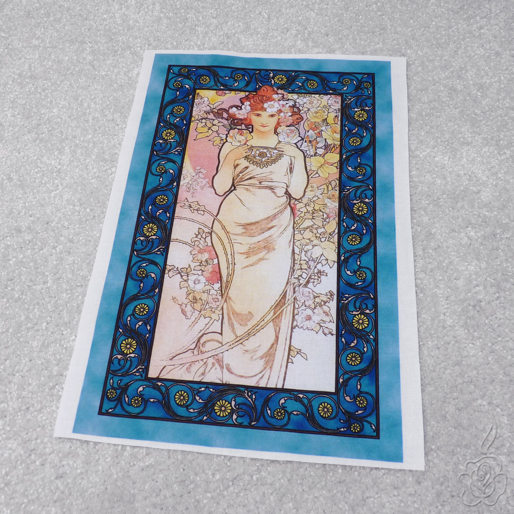 Bavlněný panel Alfons Mucha - Růže