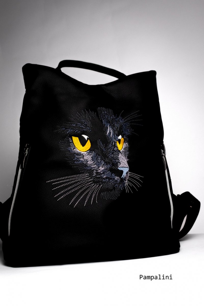 Vyšívaný batoh Safe - Kočka oražovooká