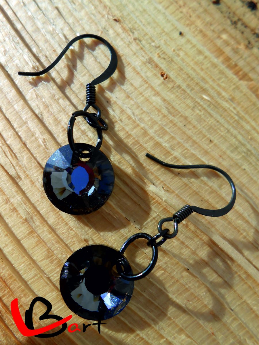 Náušnice - Swarovsky Elements SILVER NIGHT NUS18