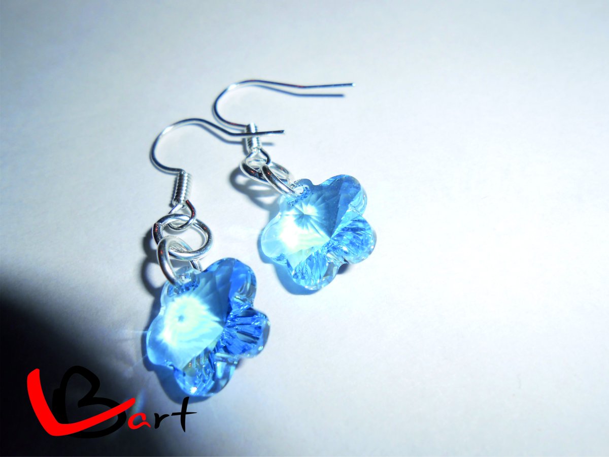 Náušnice - Swarovski Elemets-AQUAMARINE  NUS4