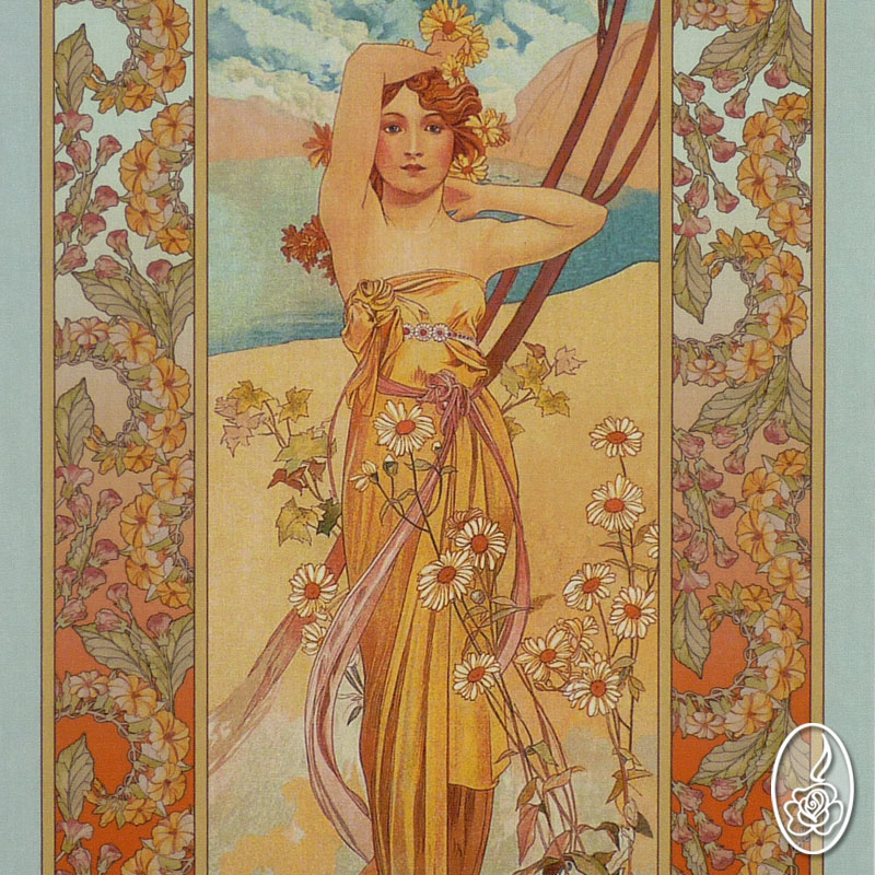 Látkový obrázek Alfons Mucha - Nádhera dne 4