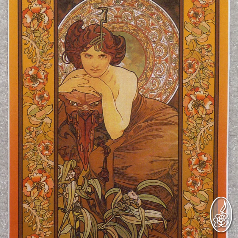 Látkový panel Alfons Mucha - Smaragd