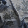 Květiny - šedomodrá hedvábná šála