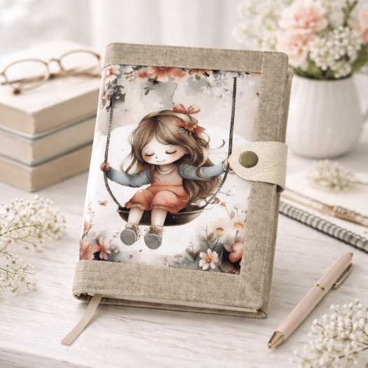 DĚVČÁTKO NA HOUPAČCE  - pevný obal na knihu