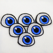 Vyšívané oči 3,5x3cm modré 1 pár