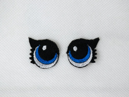 Vyšívané oči modré na panenky 2,8 cm
