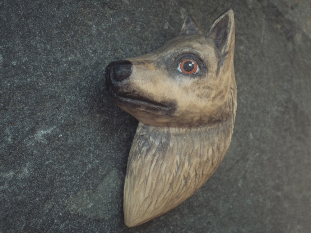 Dřevěná brož - ovčák