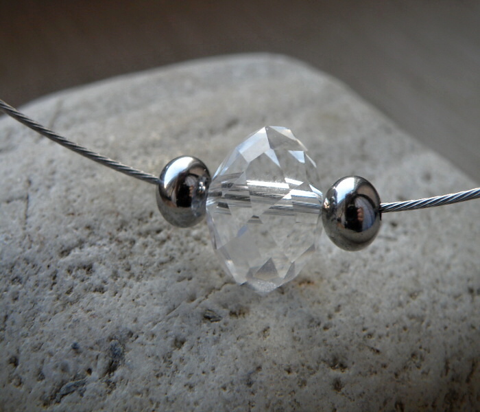 Náhrdelník - Nerez + křišťál