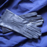 Modré kožené rukavice s hedvábnou podšívkou