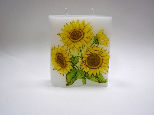Svíčka z parafínového vosku - vlna - Slunečnice