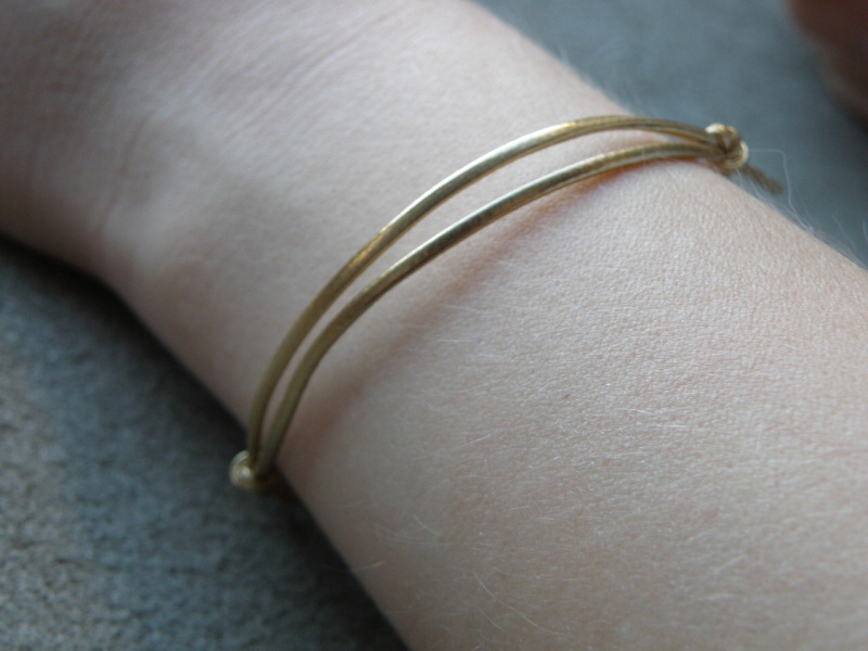 Náramek  - eko kůže zlatá