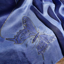 Modří motýli - hedvábná šála