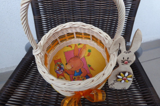 Košíček na 10 vajíček - oranžový zajíček