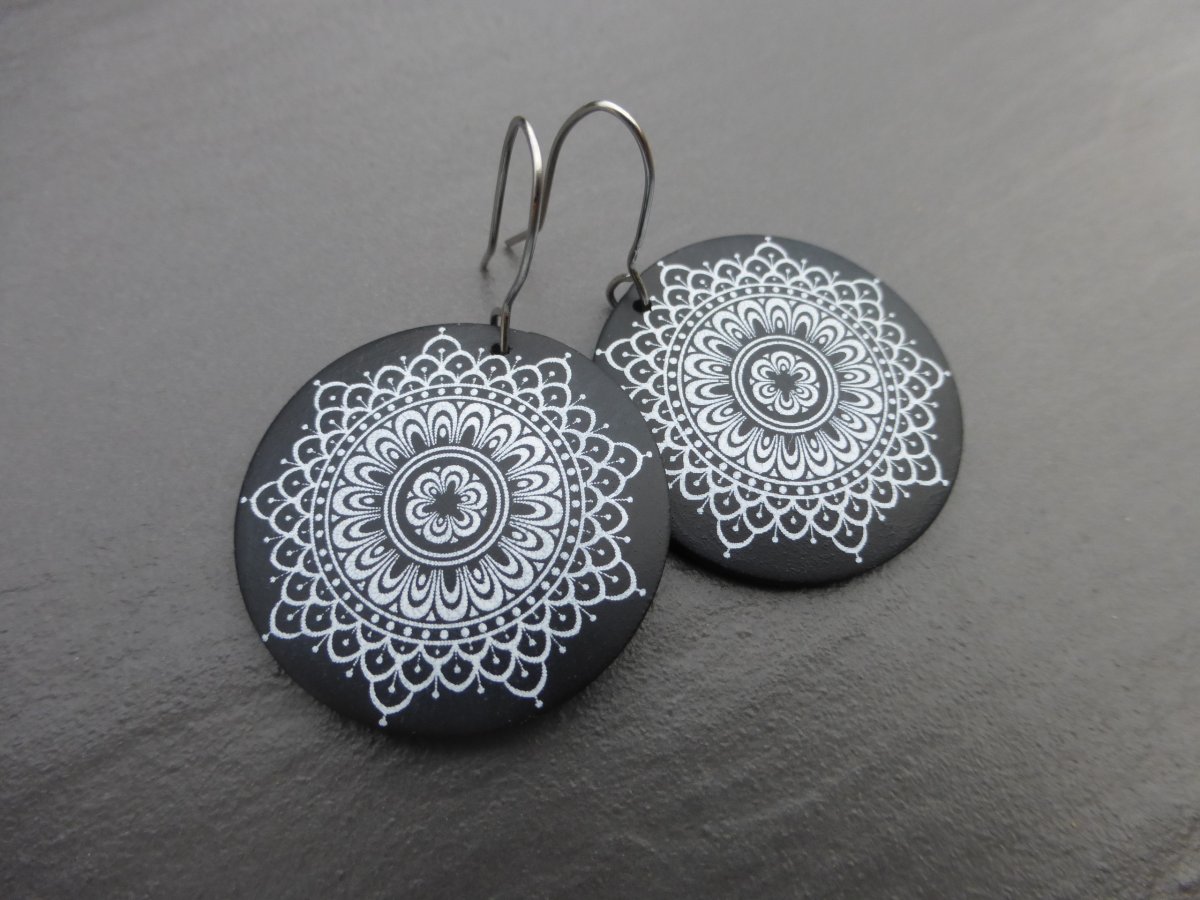 Náušnice černobílá kolečka