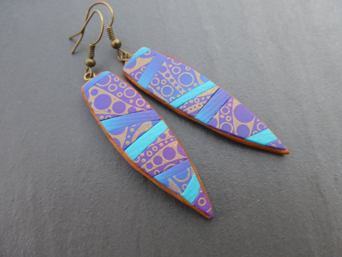 Náušnice fialovotyrkys špičaté