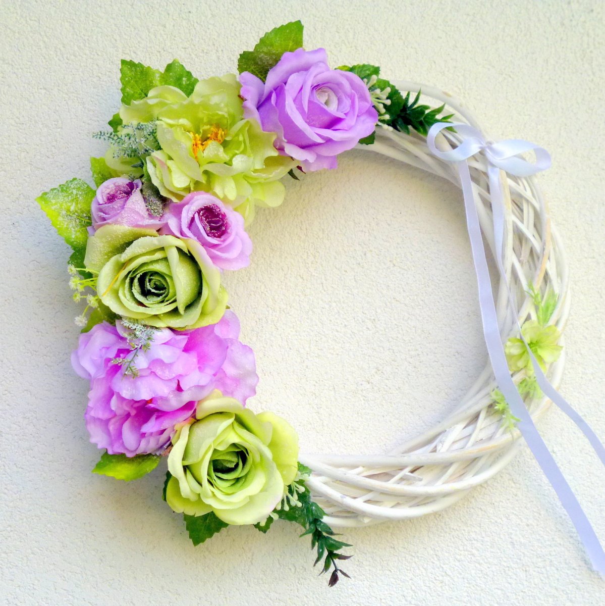 Jarní romance_věnec na dveře 35 cm