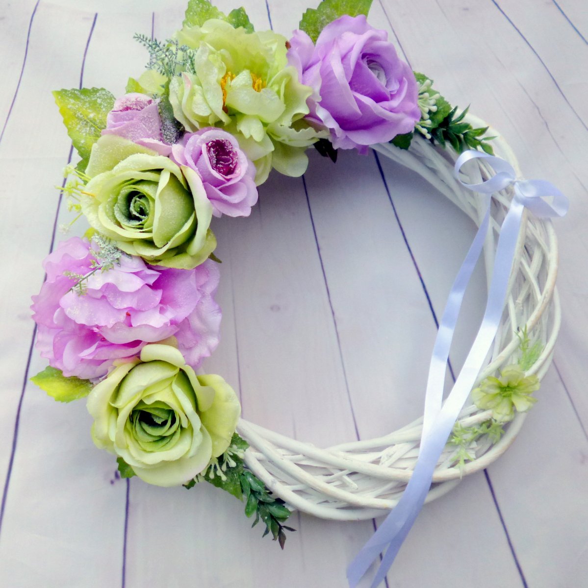 Zasněžená romance_věnec na dveře 35 cm