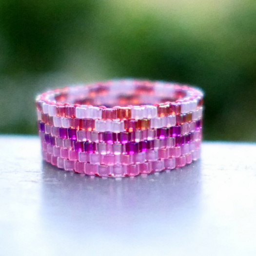 Sidenu - prsten z korálků 