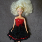 Barbie-Šatičky večerní-červenočerné