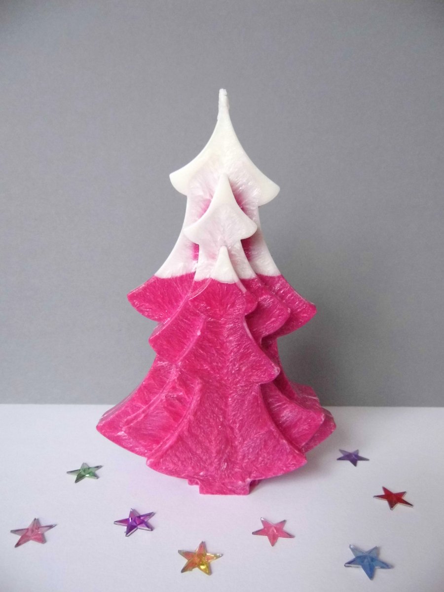 Svíčka - stromeček (fuchsiová)