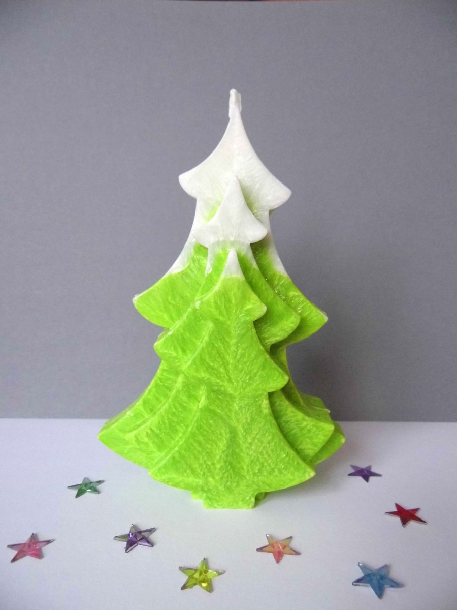 Svíčka - stromeček (zeleno-žlutá)