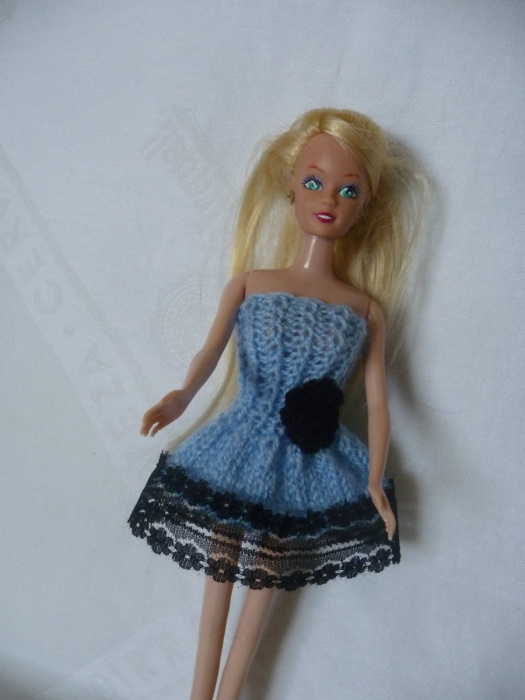 Barbie-Šatičky modré s krajkou